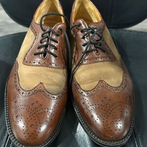 Church's Brown Leather and Tan Suede Wingtip Derby Shoes